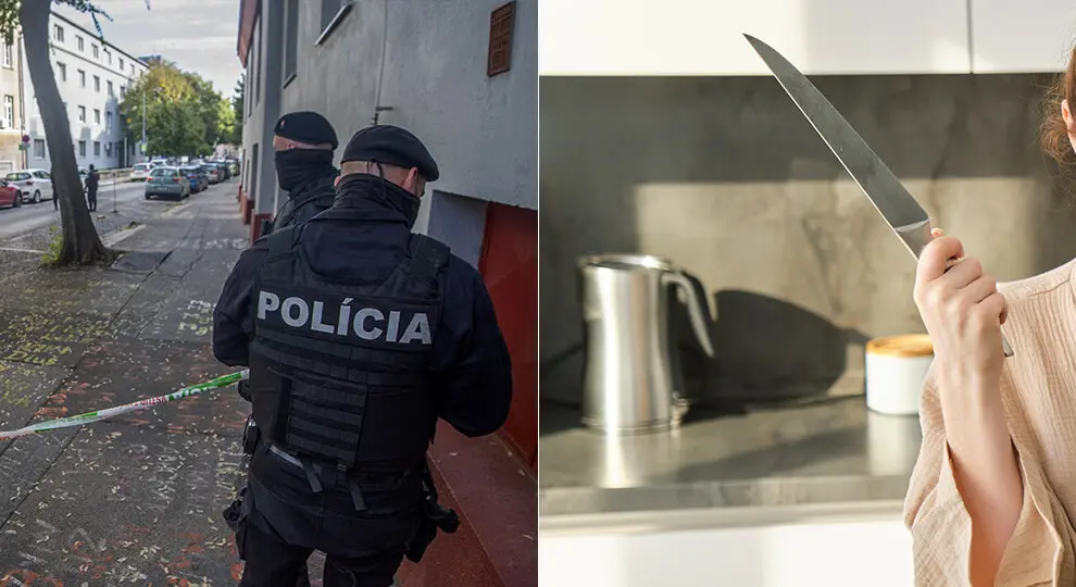 nôž, žena, polícia