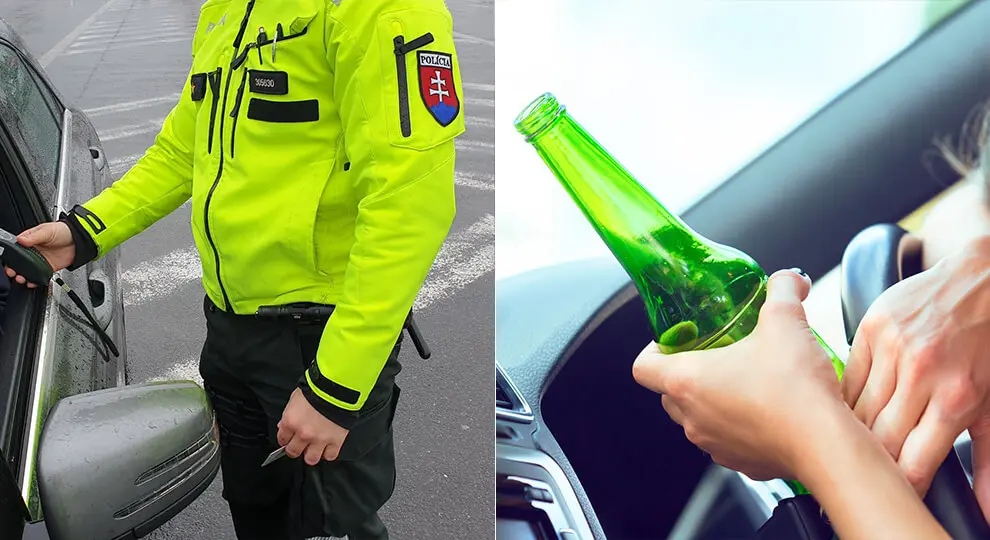 policajt, alkohol, vodič