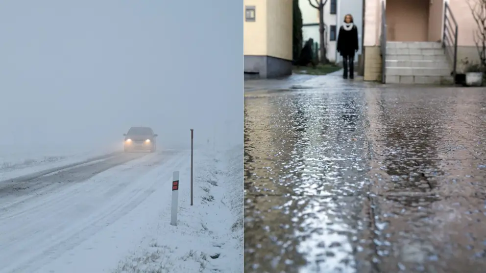 zima, sneh, dážď