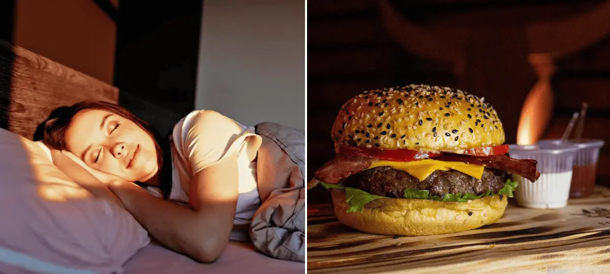 hamburger, spánok, pyžamo