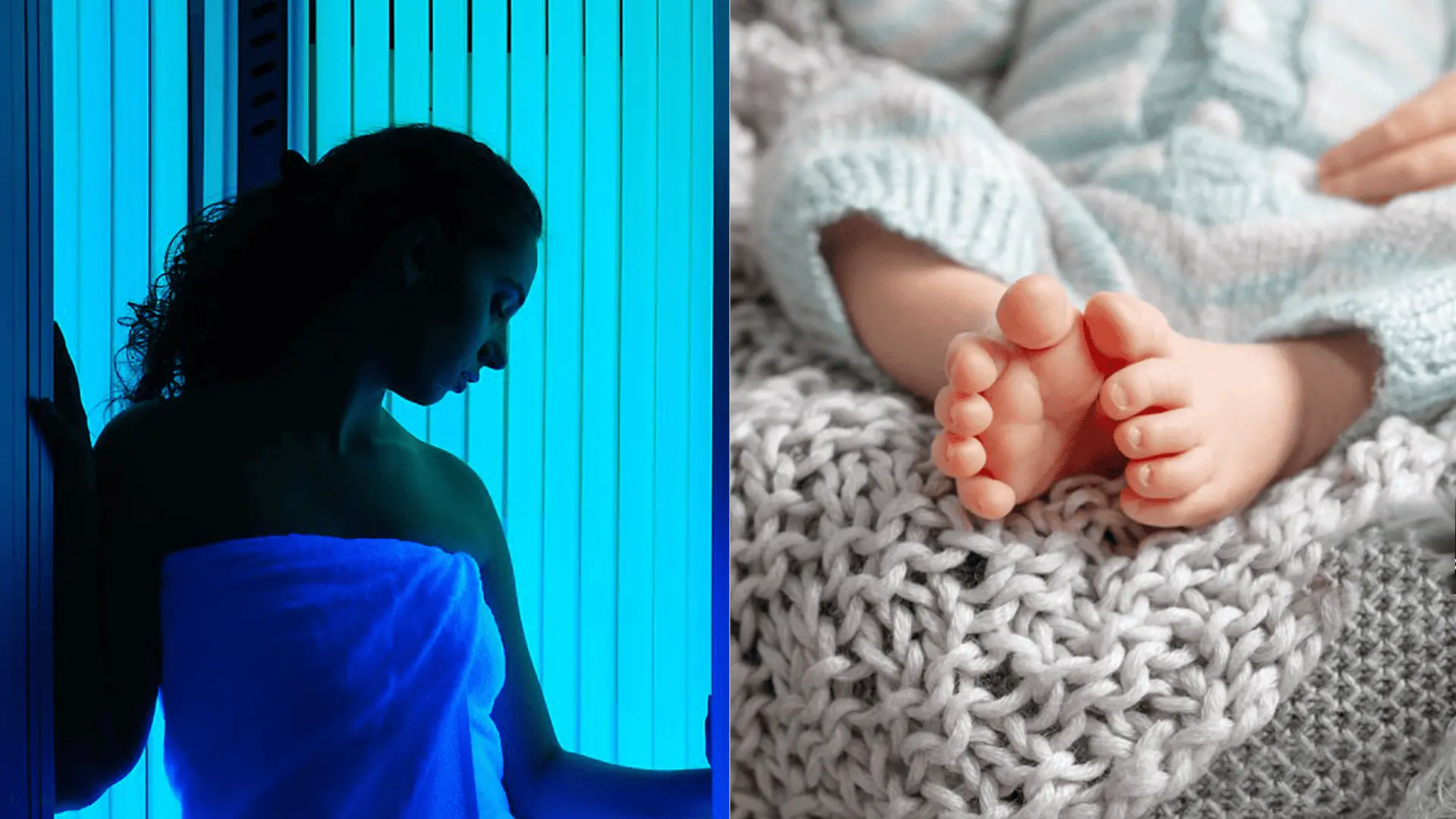 solárium dieťa matka