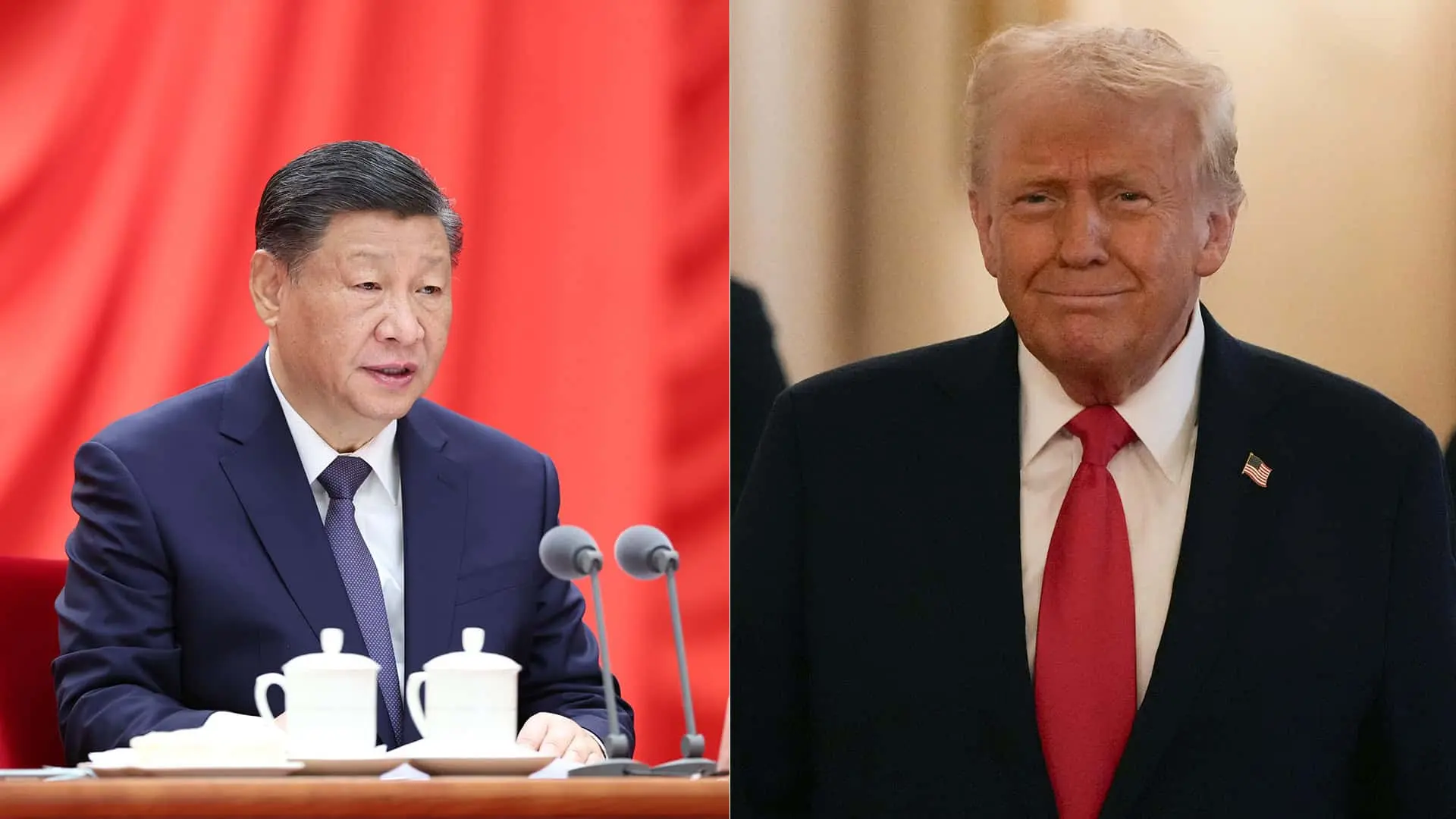 Čínsky prezident Si Ťin-pching a americký prezident Donald