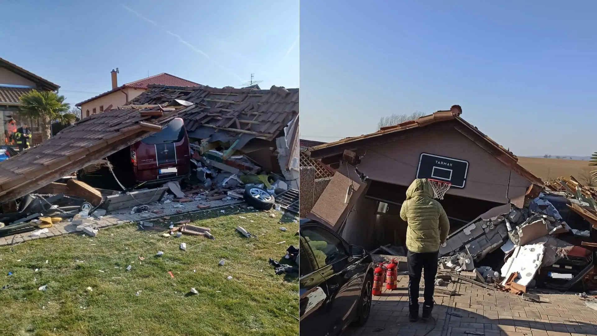 výbuch plyn garáž Veľké Ripňany