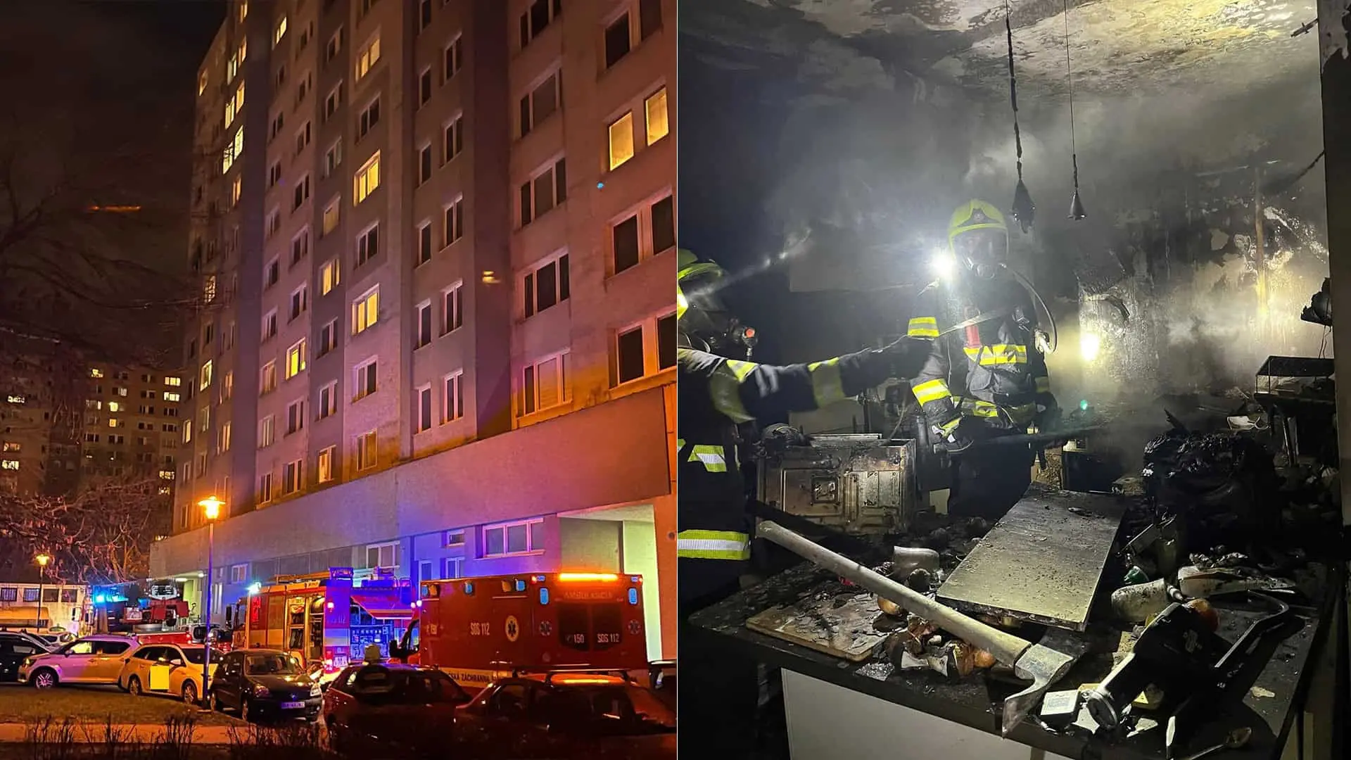 požiar bytového domu v bratislavskej Petržalke