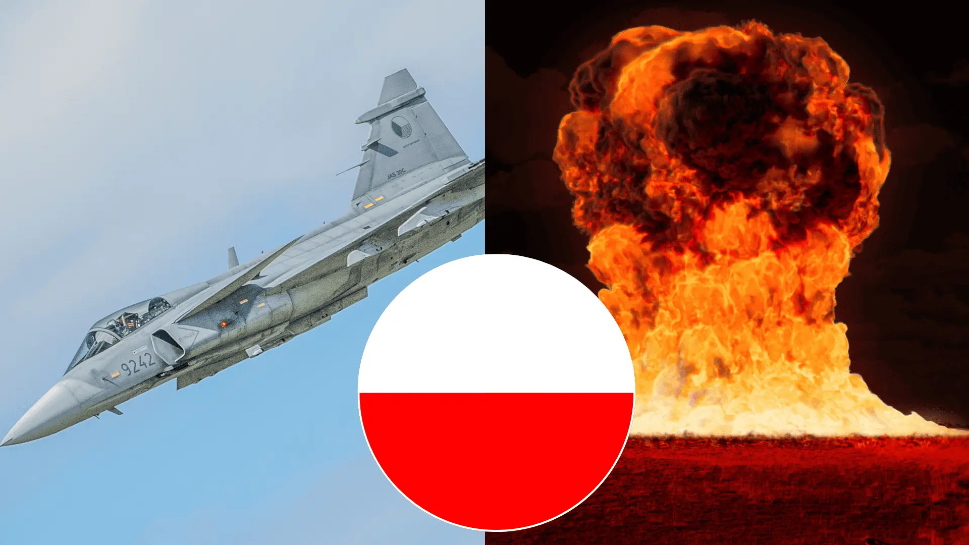 poľsko výbuch stíhačka