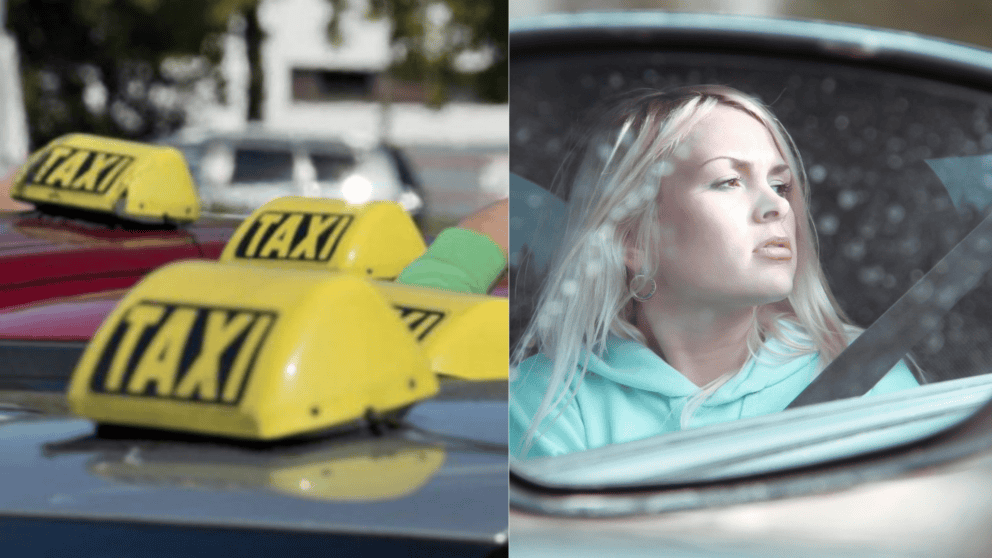 taxi,služba, žena