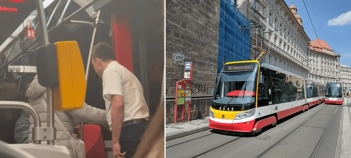 Praha, električka, vodič, napadnutie, Ukrajinci