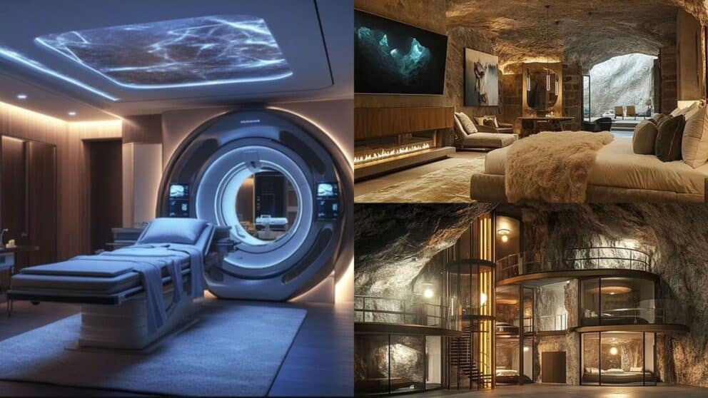 Bunker s názvom „Aerie“ bude vybavený bohatým vybavením vrátane wellness programov, gurmánskych reštaurácií a krytých bazénov.