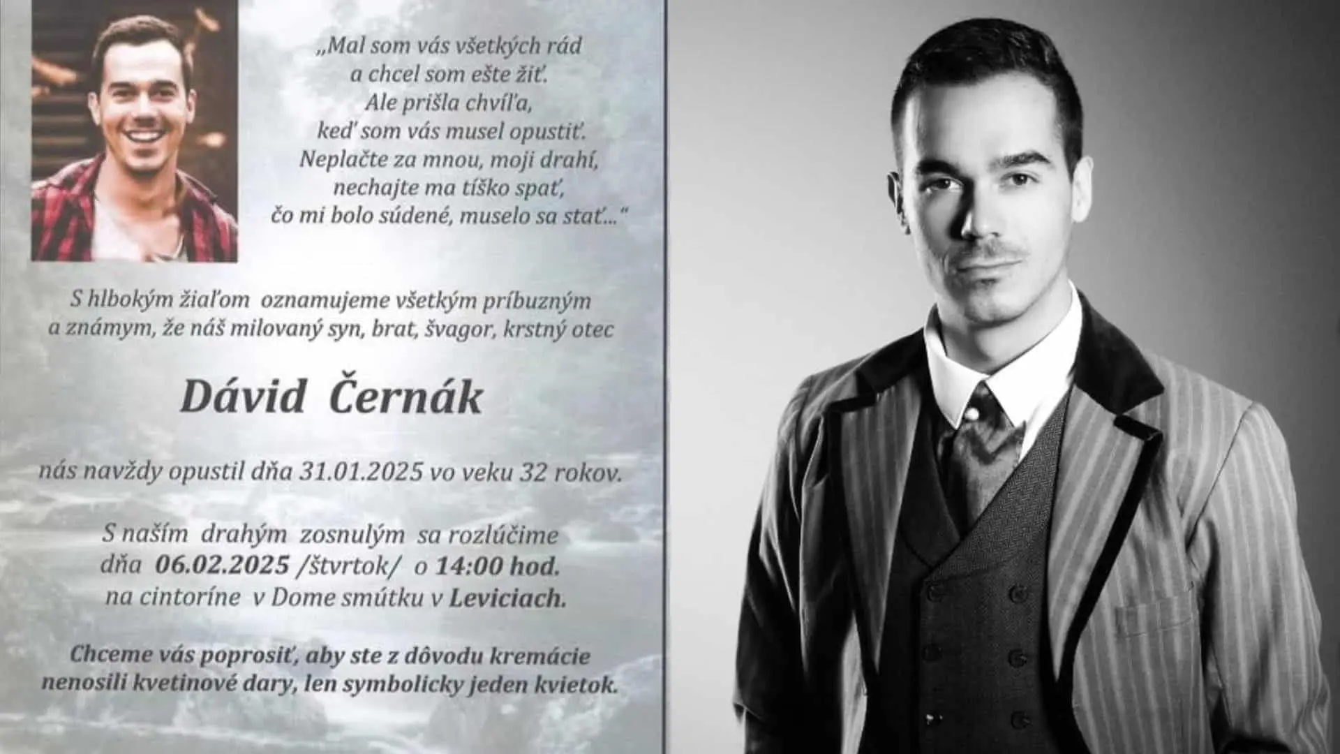 Vo veku iba 32 rokov zomrel talentovaný tanečník, choreograf a lektor Dávid Černák.