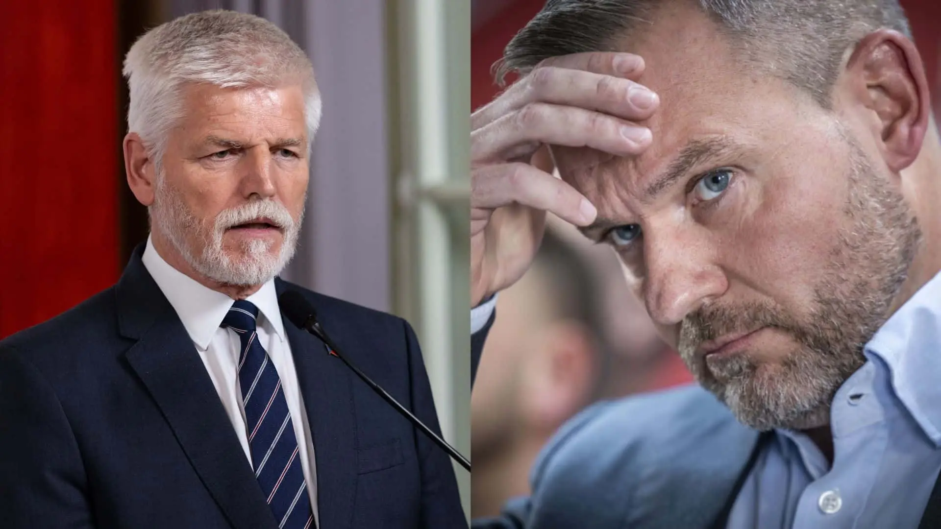 Český prezident Petr Pavel (vľavo) a slovenský prezident Peter Pellegrini