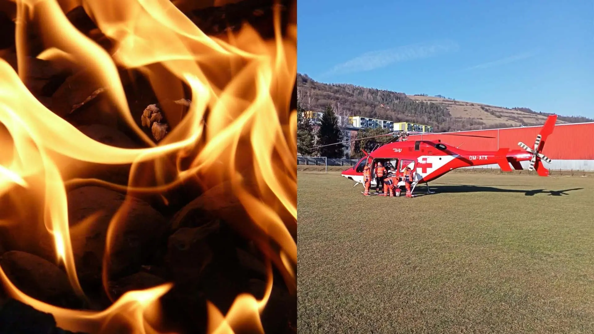 Postihnutá osoba bola transportovaná letecky do nemocnice.