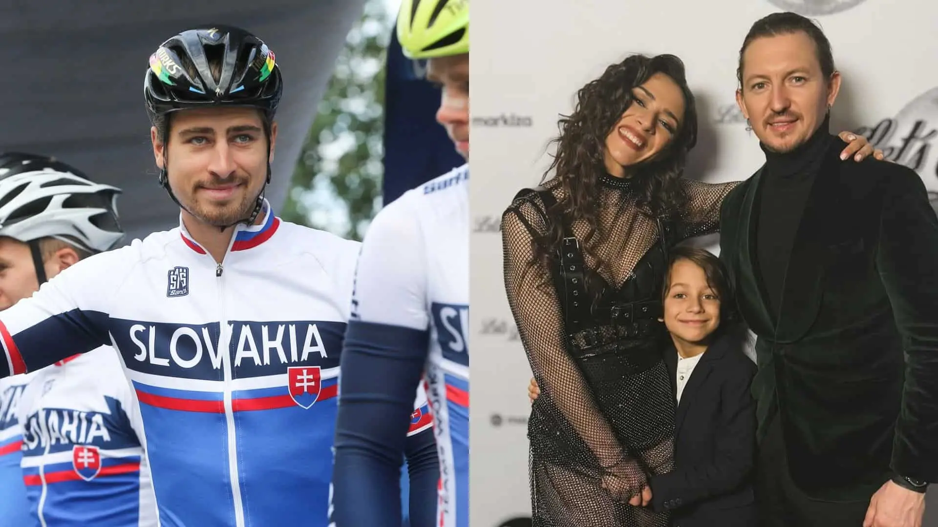 Peter Sagan (vľavo) sa objavil na titulke s Evou Burešovou, ktorá je partnerkou známeho Přemeka Forejta (vpravo).