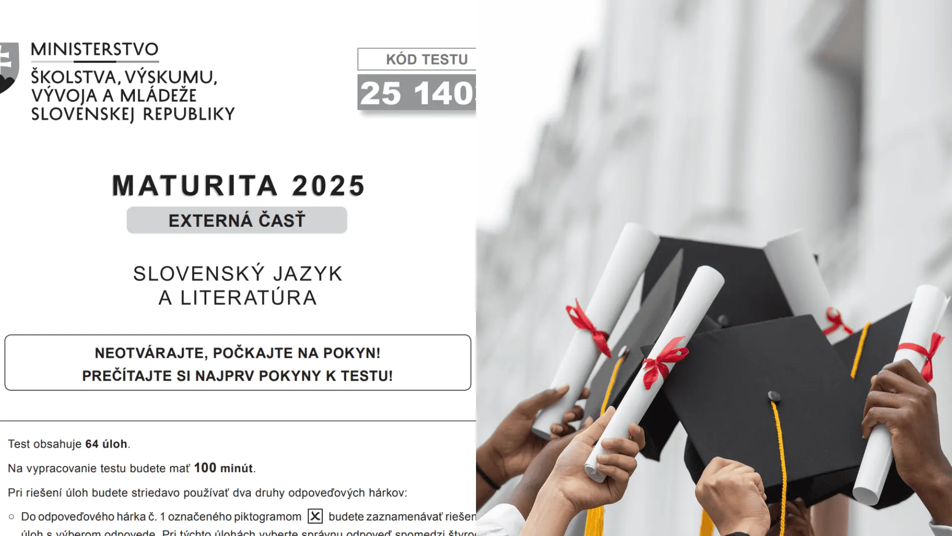 maturita 2025, slovenčina a literatúra
