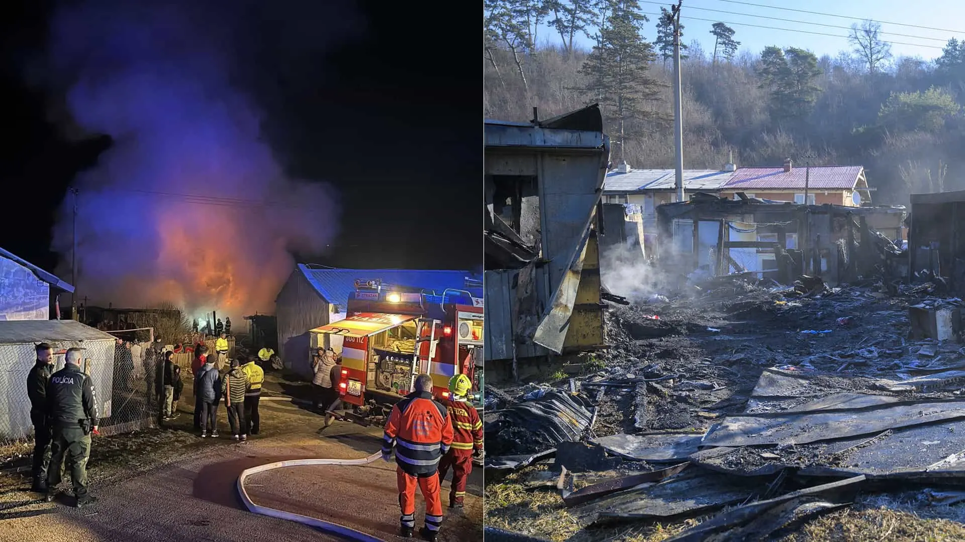 Tragický nočný požiar v meste Veľký Šariš v okrese Prešov