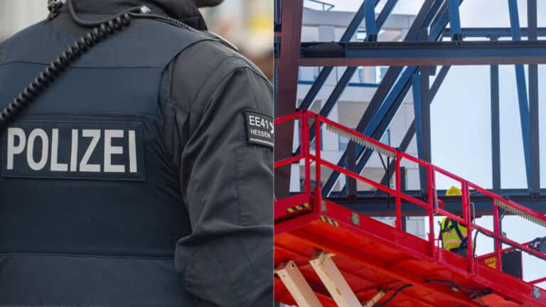 Rakúsko polícia zdvíhacia plošina robotník