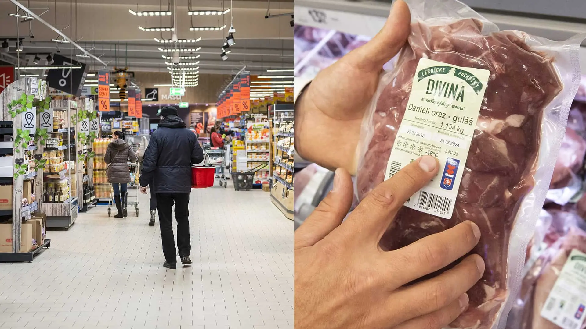 potraviny nákup mäso čiarový kód