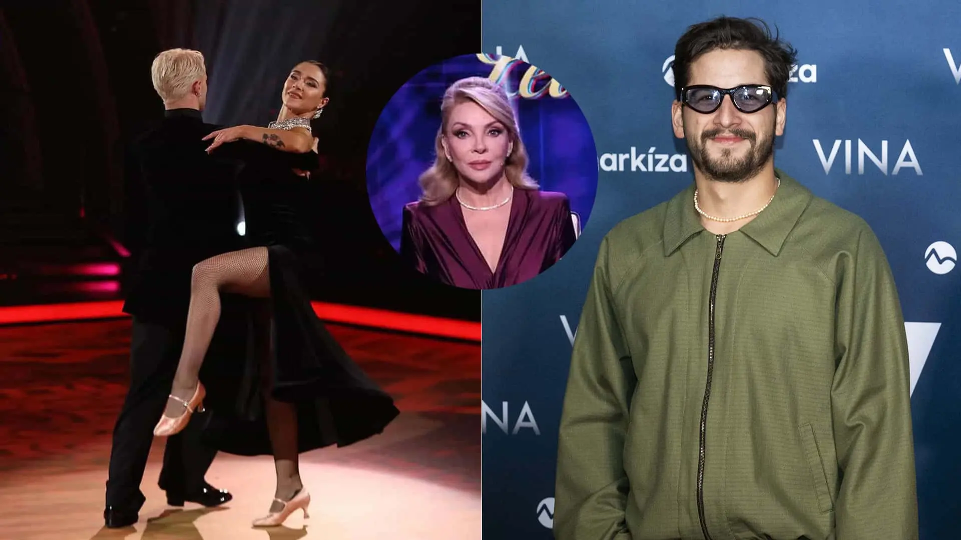 Eva Burešová a Matyáš Adamec, vpravo herec Jakub Jablonský a uprostred herečka Zdena Studenková