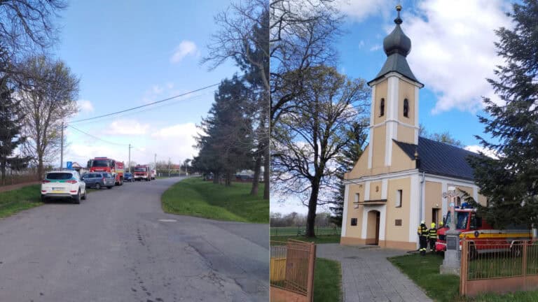 Vysoká nad Uhom požiar kostol