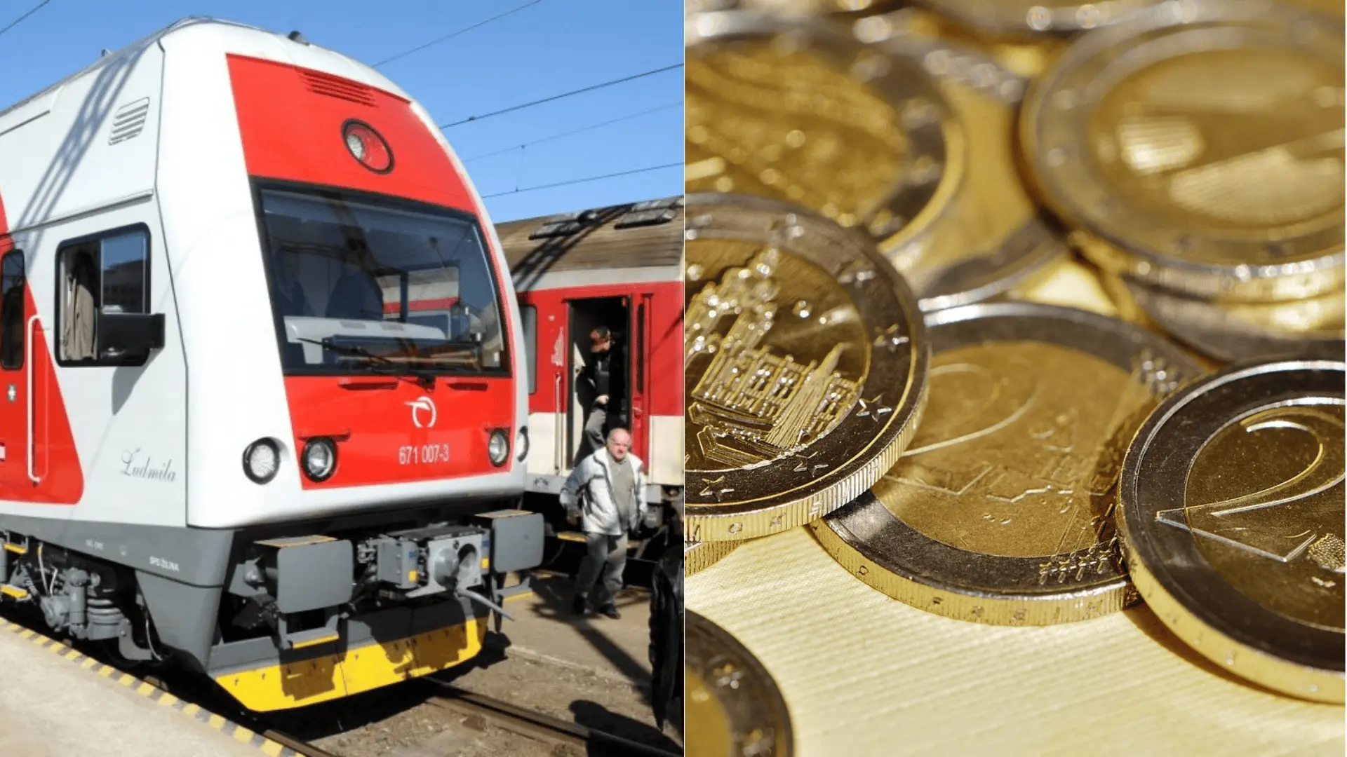 vlak, lístok, peniaze