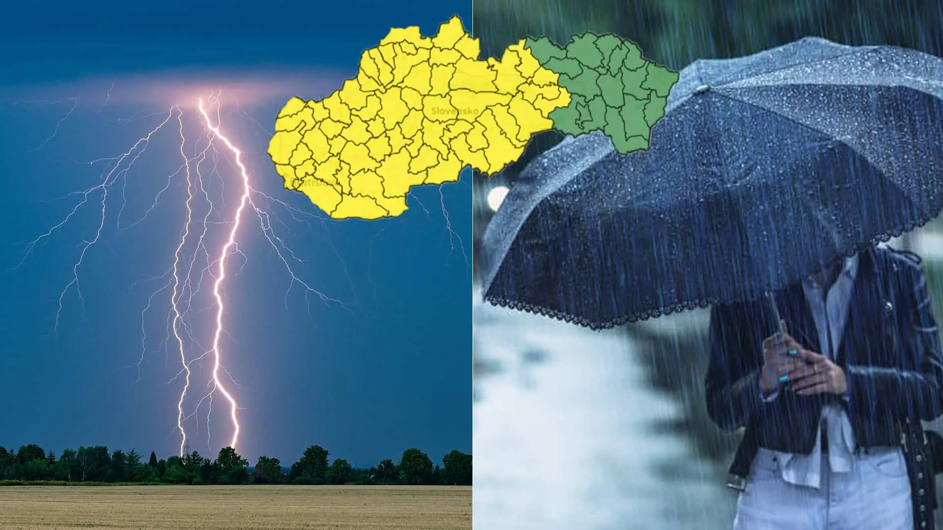 počasie búrka dážď