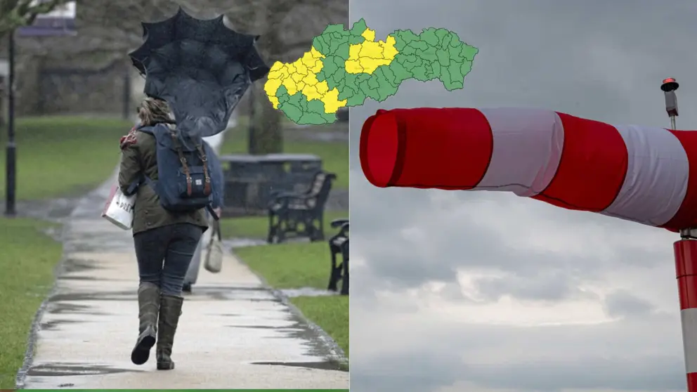 počasie jar dážď vietor