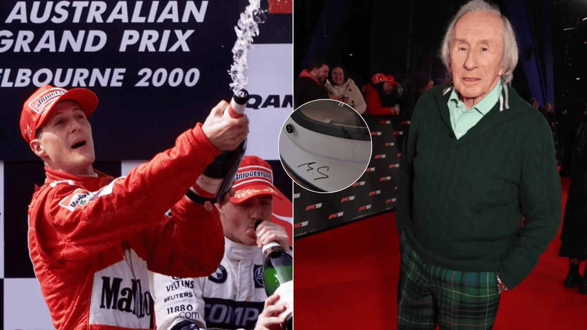 schumacher podpisal helmu jackieho stewarta