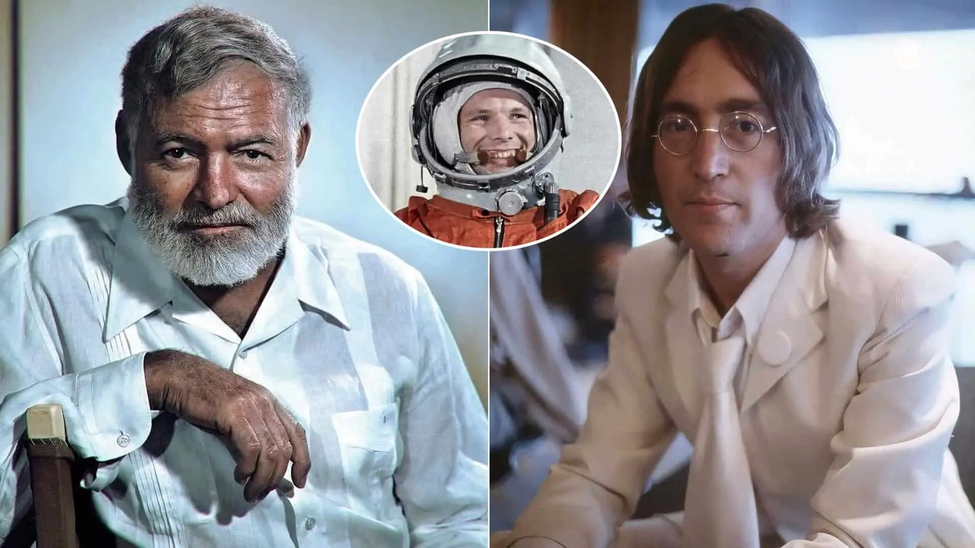 Ernest Hemingway, John Lenon a Jurij Gagarin