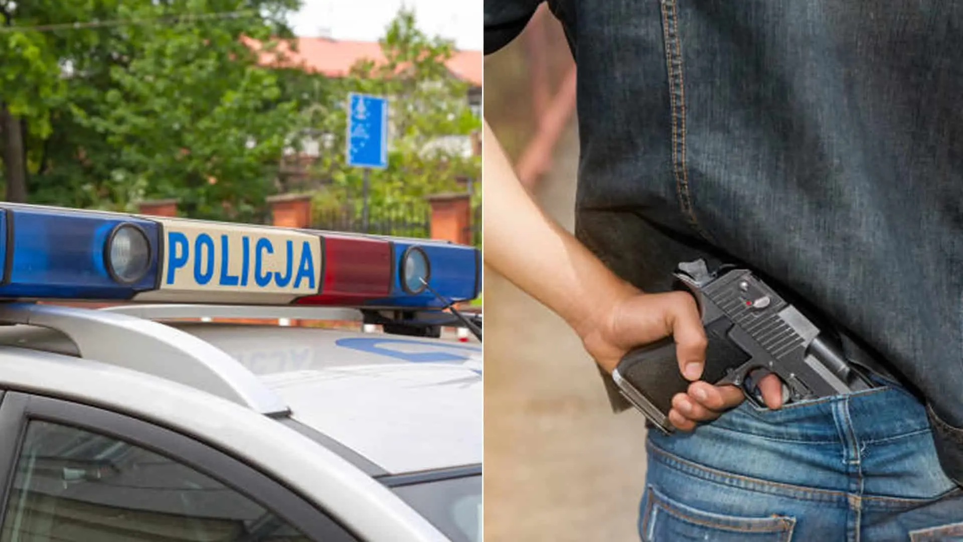 Poľská polícia auto zbraň