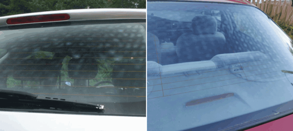 sklo, škvrny, auto