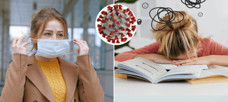 koronavírus, covid, dlhý, mozog, hmla