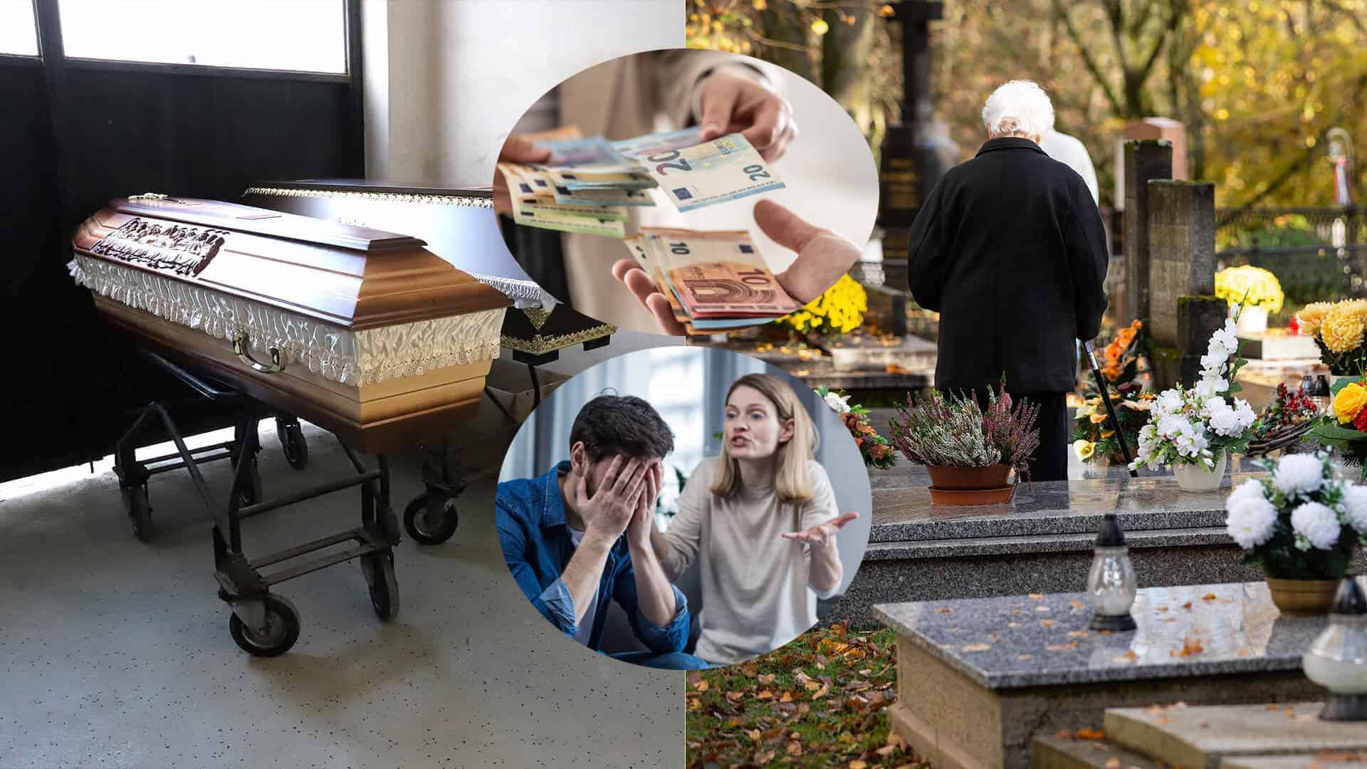 dedičstvo hádka peniaze rakva cintorín
