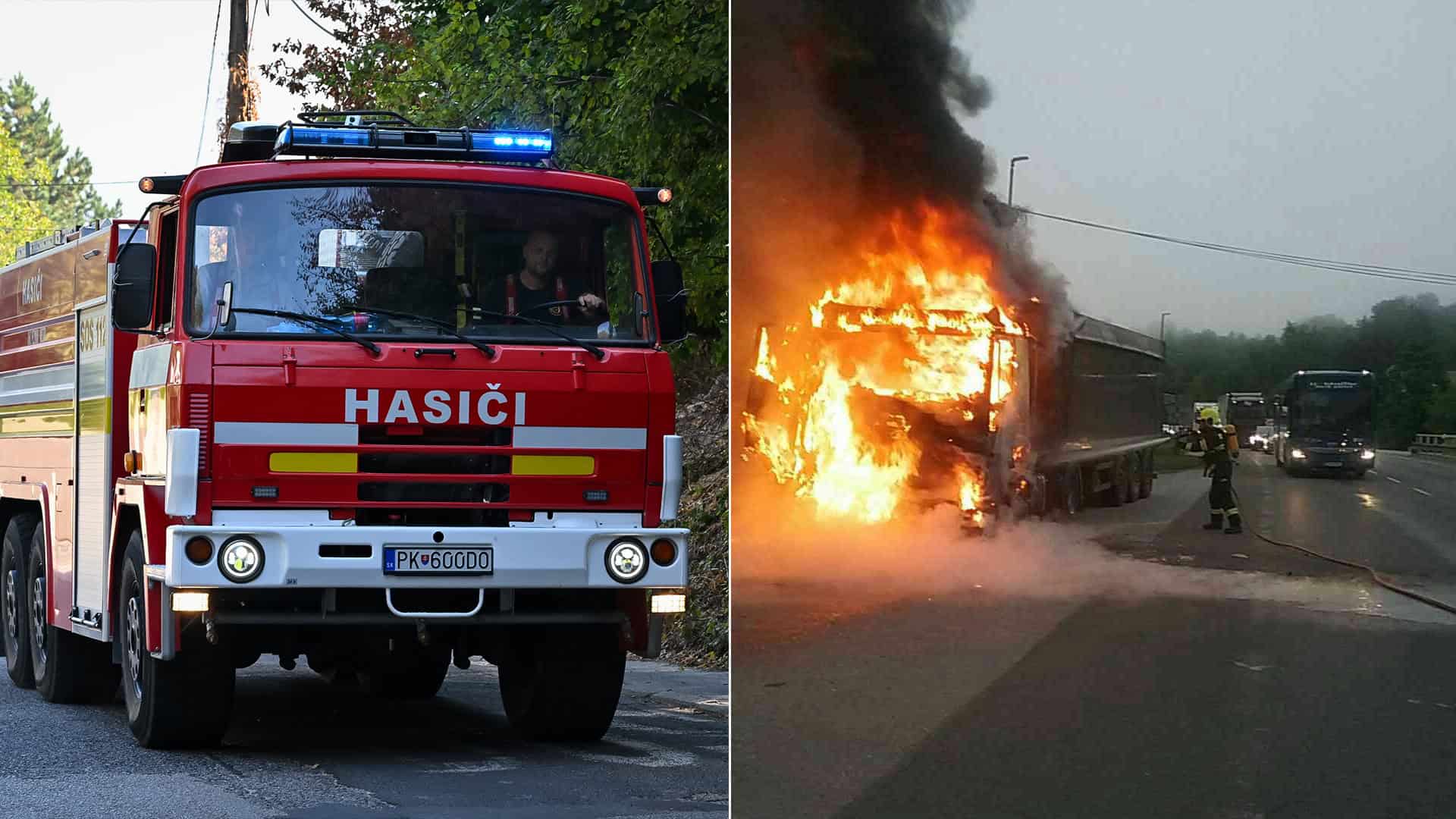 hasiči požiar kamión