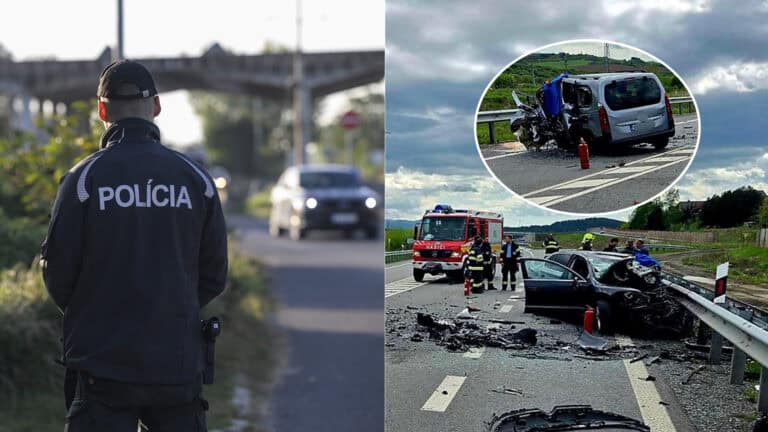 nehoda autá policajt