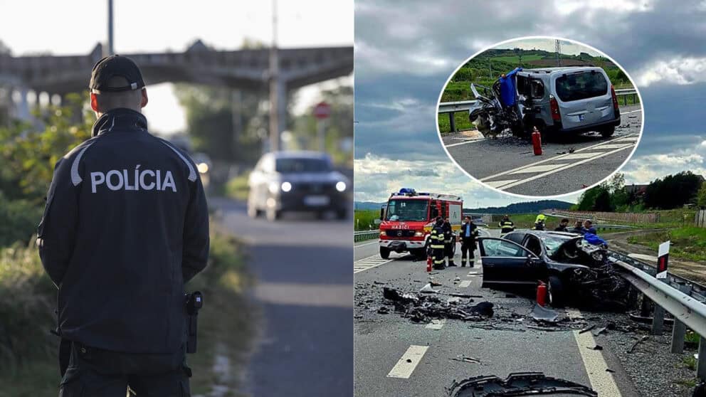 nehoda autá policajt