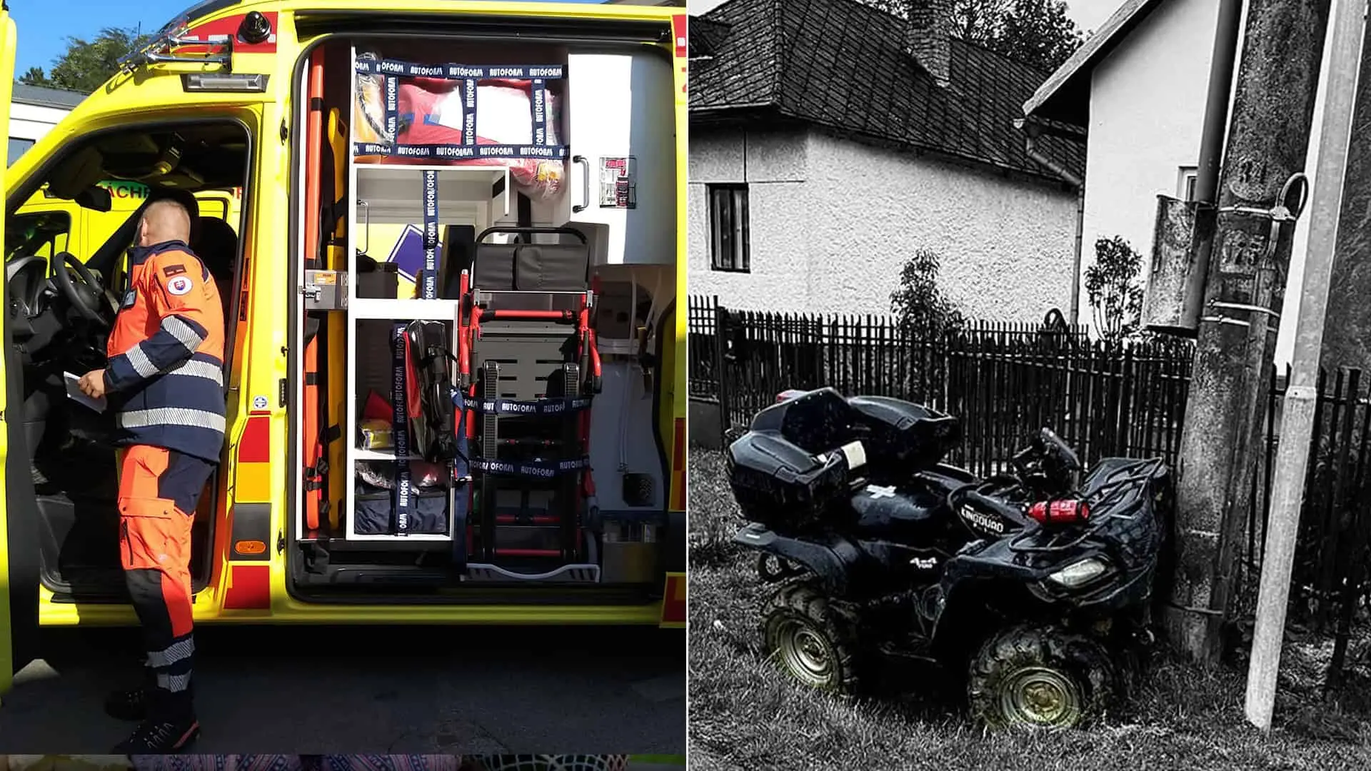 nehoda štvorkolka sanitka