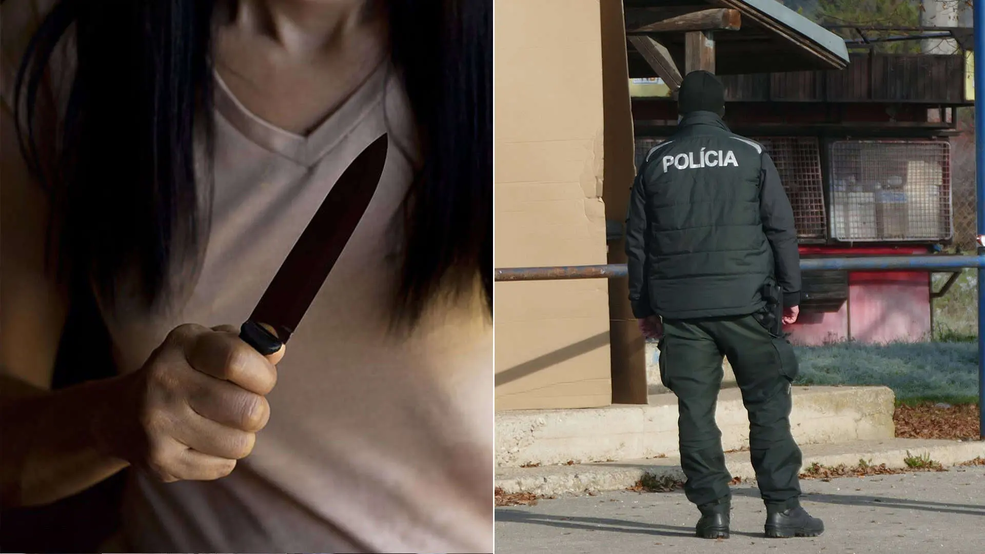 nôž žena útok polícia policajt