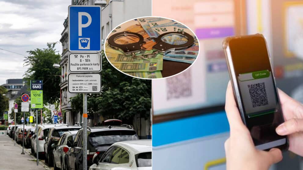 parkovisko, skener auto QR kód