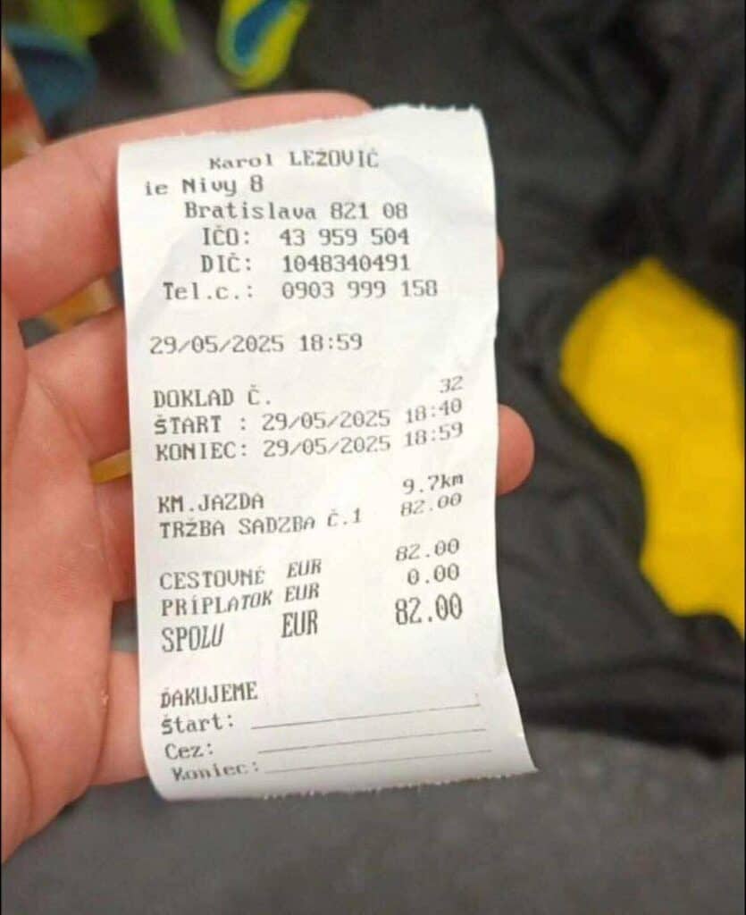 taxikár, účet