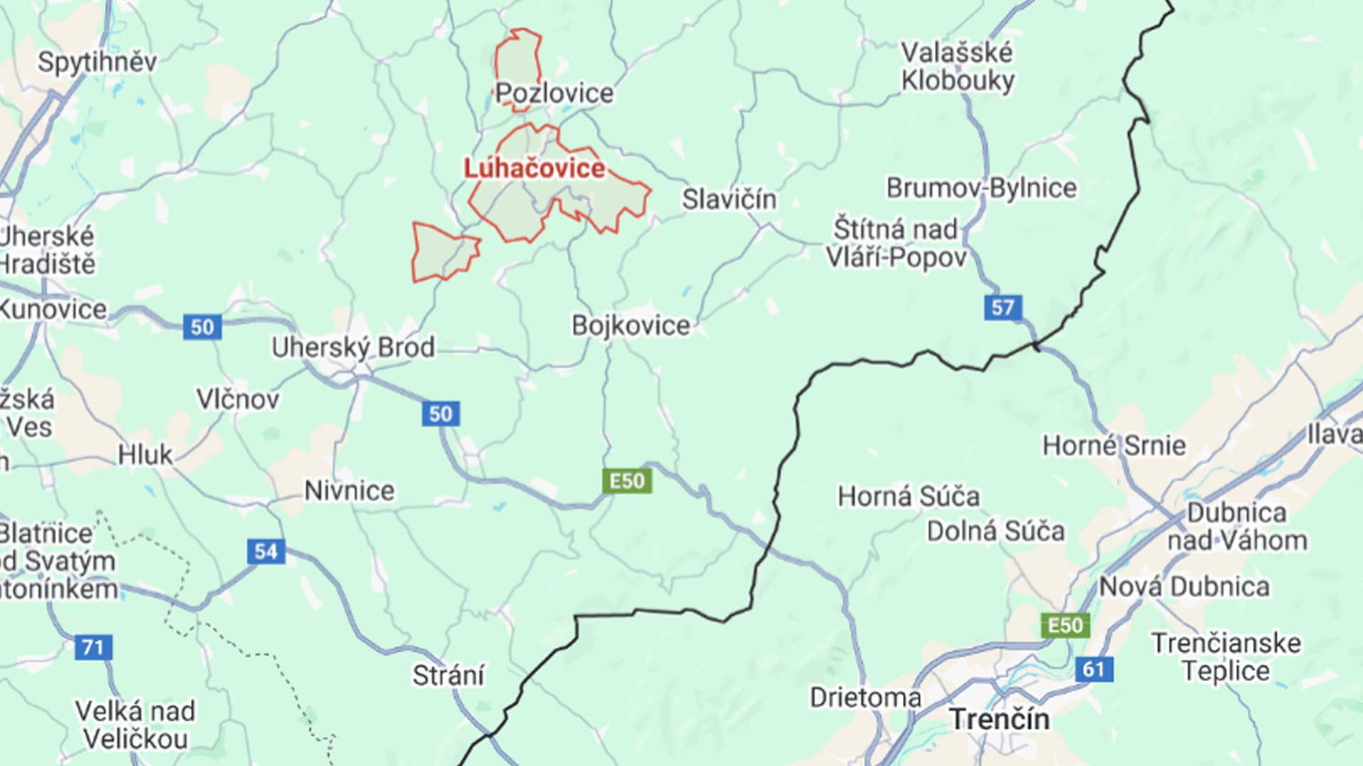 Luhačovice mapa