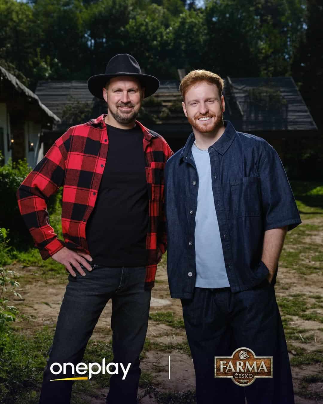 moderátor českej farmy Vilda Šír a farmár Jan Šlosar