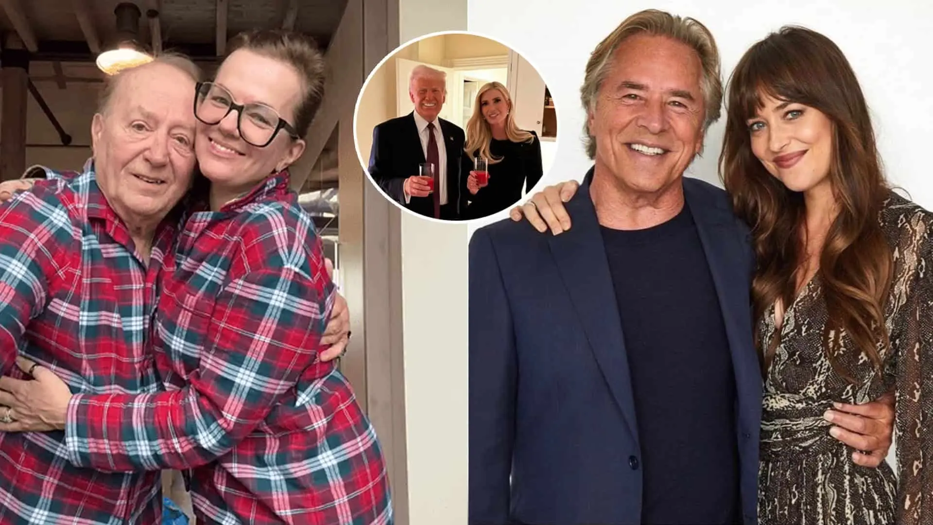 Petr Janda s dcérou Martou, Dakota Johnson a Don Johnson, a Donald Trump s Ivanou