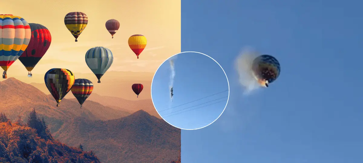 teplovzdušný balón, pád