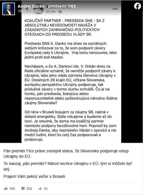 Zdroj: Facebook/ Andrej Danko