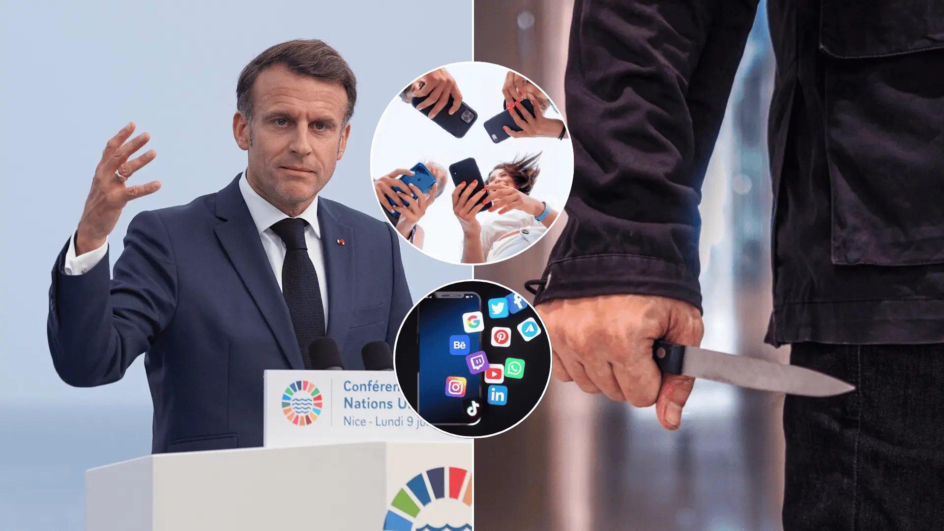 macron-nôž-sociálne siete