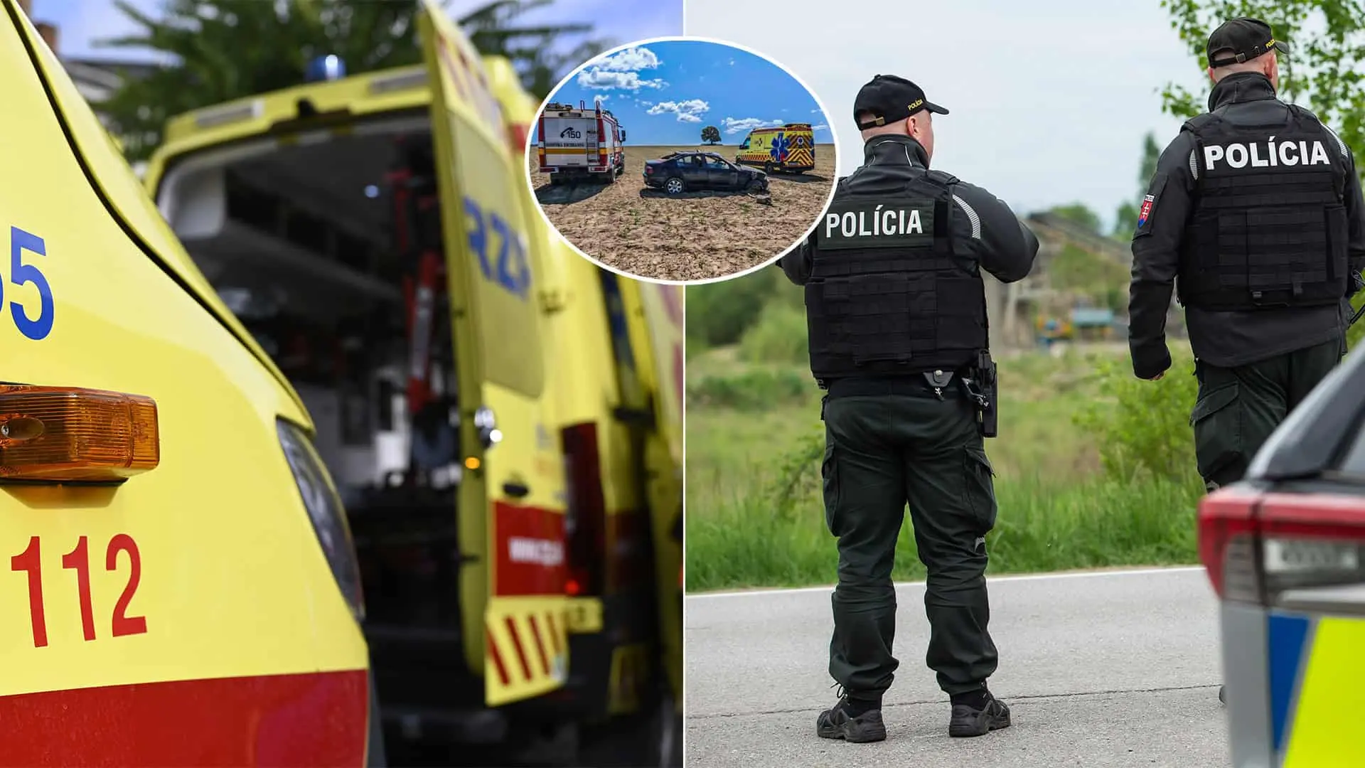 polícia sanitka nehoda pri obci Bačkovík