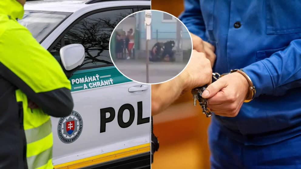 snímka zo zásahu policajných hliadok vo Veľkej Ide.