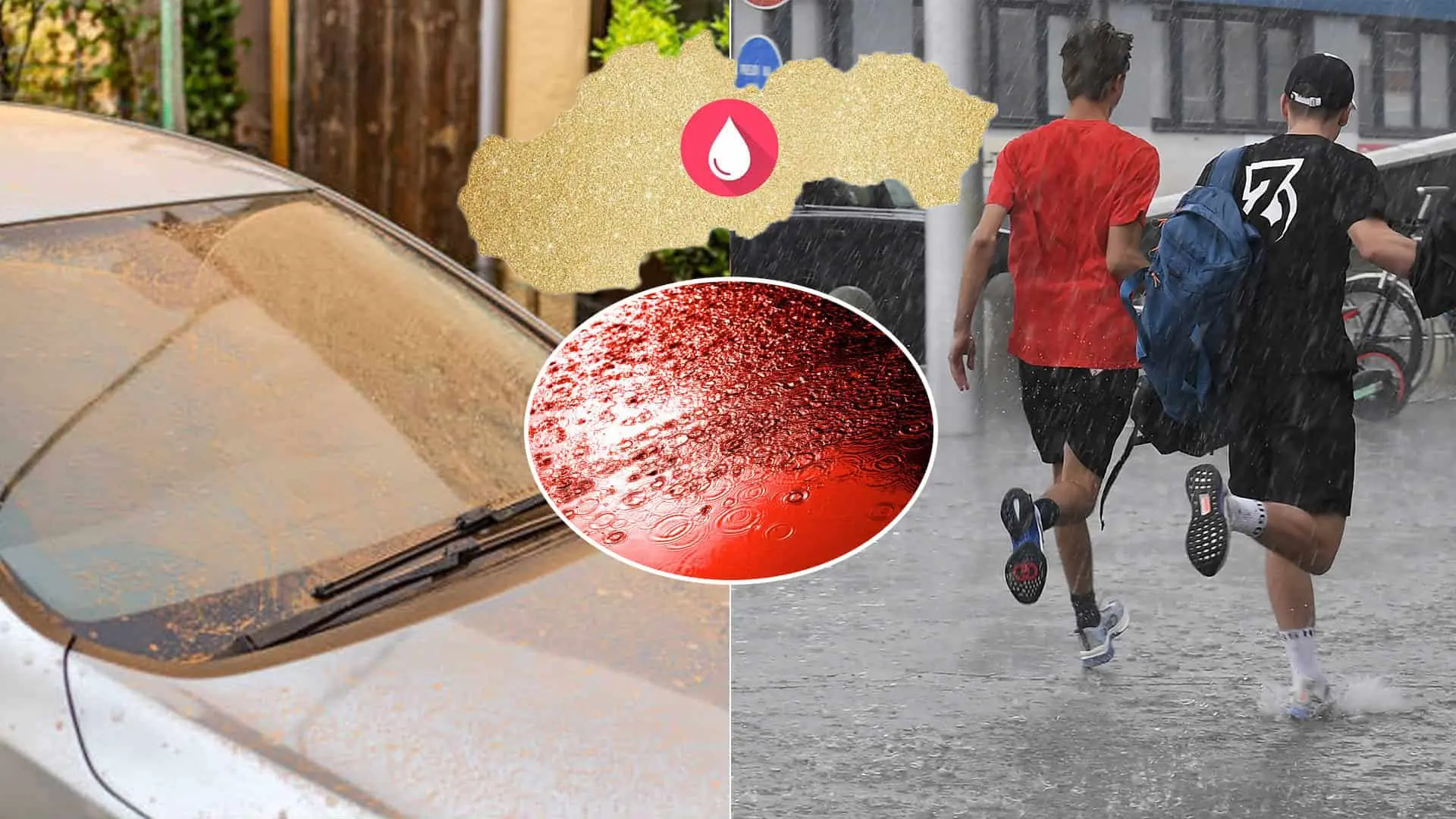 saharský prach, krvavý dážď