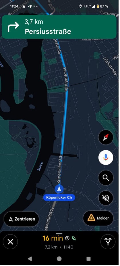 Nenápadný symbol Z, nachádzajúci sa hneď veďla času dojazdu. Zdroj: Google