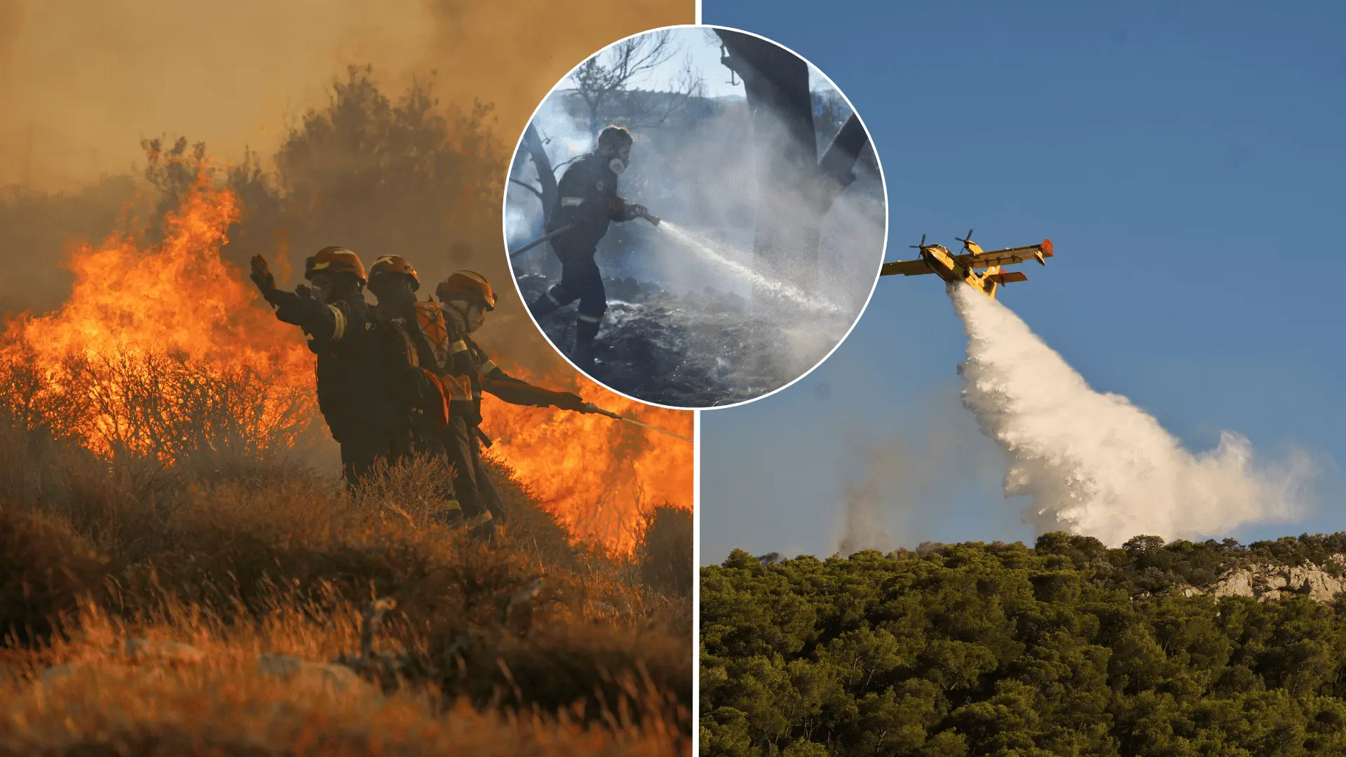 Grécko, Eubója, požiar