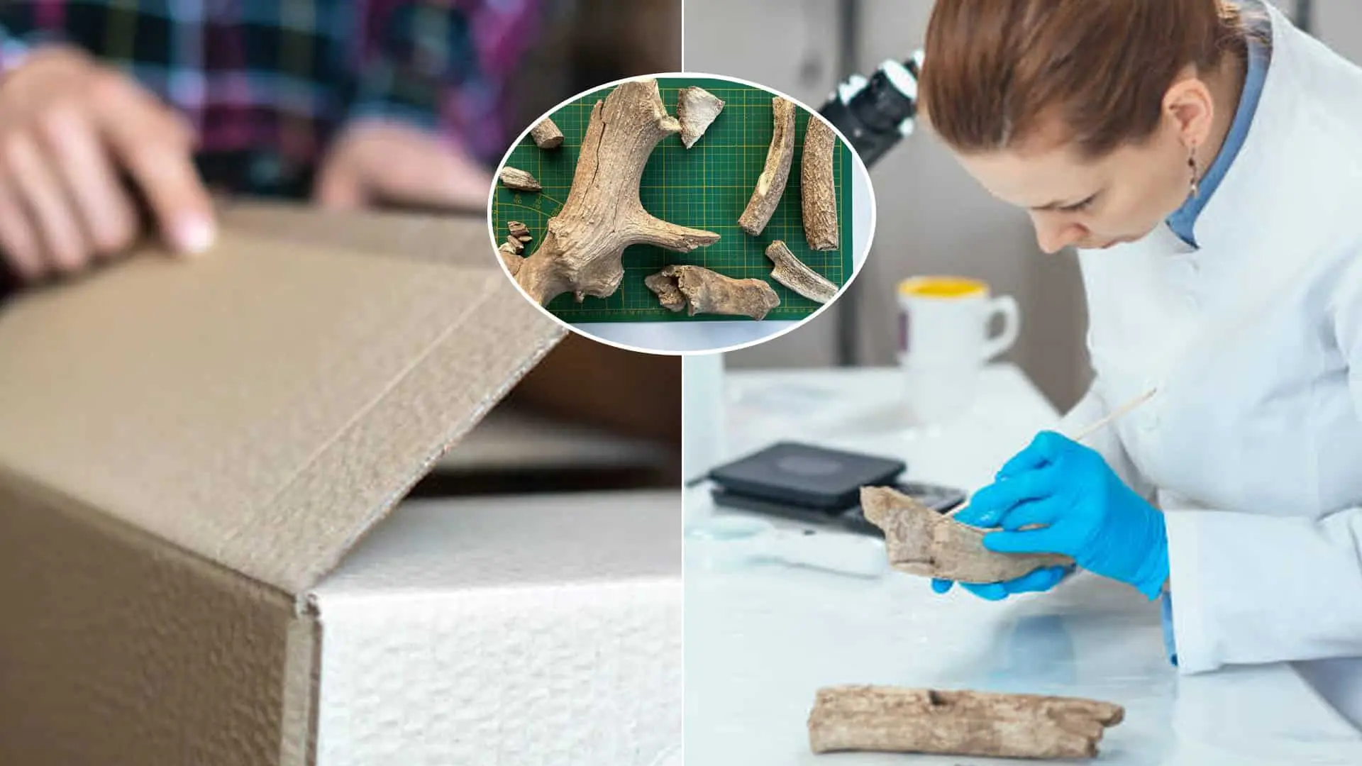 archelógia kosti nález krabica